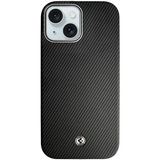 Чехол SGP PC+Leather with MagSafe для Apple iPhone 15, 6.1 Carbon