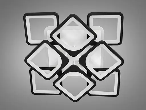 Стельова LED люстра Romin з пультом димером підсвіткою 130 Вт чорна - фото 4