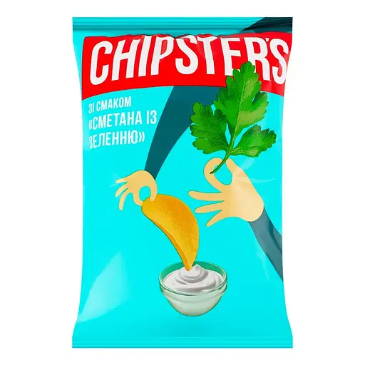 Чипсы картофельные Chipster's Сметана с зеленью 60 г