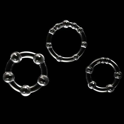 Набор эрекционных колец Lovetoy Triple Beaded Ring Set 3 шт. прозрачный - фото 7
