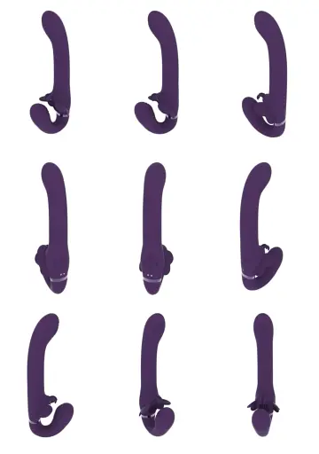 Безремневий страпон з вібрацією Vive Satu 23 см (фіолетовий) - фото 8