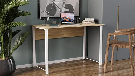 Комп'ютерний стіл Ferrum-decor Курт 75x120x60 білий ДСП Дуб Сонома 16мм (FRD-102207)