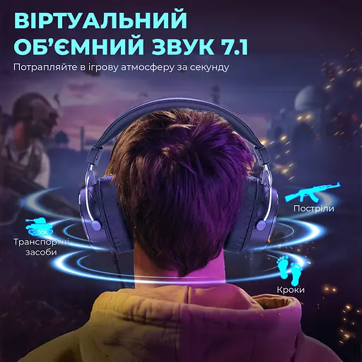 Навушники Fifine H16 7.1 RGB чорний (H16) - фото 9