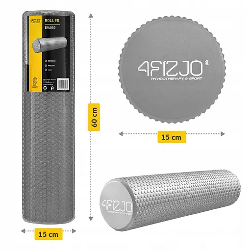 Масажний ролик 4FIZJO CARE+ EVA 60 x 15 см (валик, роллер) 4FJ0523 Grey (P-5907739314406) - фото 12