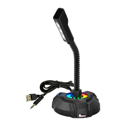 Мікрофон HP DHP-1100C RGB backlit 3.5мм+USB Black (DHP-1100C) - фото 2