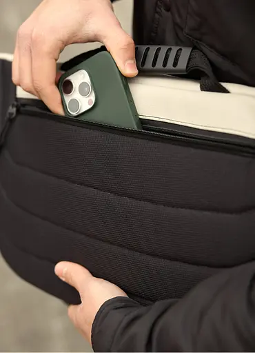 Мужская сумка-бананка под ноутбук Sambag Urban Laptop тепло-серая 46×26 см (51411030m) - фото 8