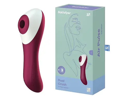 Вакуумний кліторальний стимулятор з вібрацією Satisfyer Dual Crush бордовий - фото 5