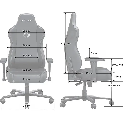 Крісло ігрове Anda Seat Novis Size XL Black Fabric (AD23-XL-01-B-F) - фото 7