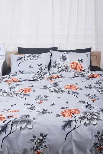 Комплект постельного белья Moon&Star полуторный 143х210 см наволочки 2х50х70 см Piwonie Gray Ranforce Elite - фото 2