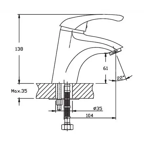 Змішувач для умивальника HAIBA LUXOR 001 (HB0234) - фото 2