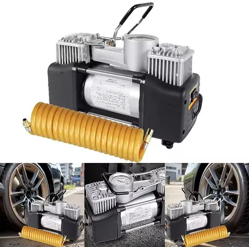 Двухпоршневий автокомпресор 628-4X4 портативний 12В 150 PSI - фото 6