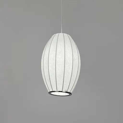 Дизайнерський світильник із полімерним овальним абажуром Ø19х28 см Line F AK05-190 x 280 Білий - фото 4