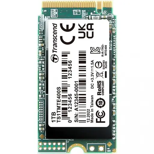 Накопичувач SSD Transcend m.2 NVMe 1TB TS1TMTE400S M.2 2242,PCIe Gen3x4 (FFMSTR02090) - фото 1