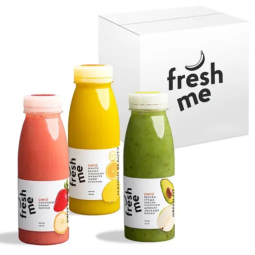 Смузі FreshMe Triple Treat Манго, Шпинат і Полуниця Набір 250 мл х 35 шт - фото 1