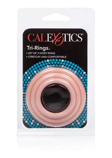 Ерекційне кільце CalExotics Tri-Rings 3 шт тілесний - фото 5