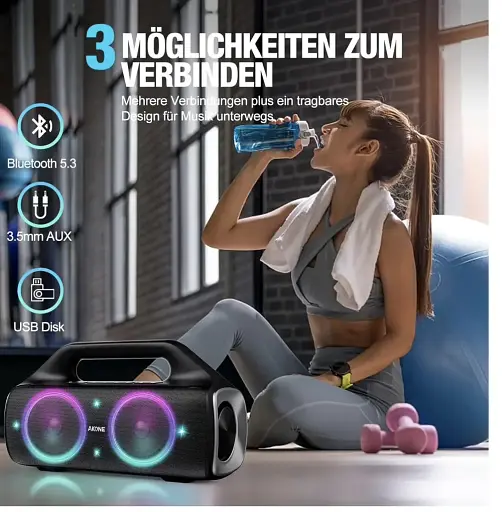 Портативна бездротова колонка AKONE Bluetooth , динамік - фото 3