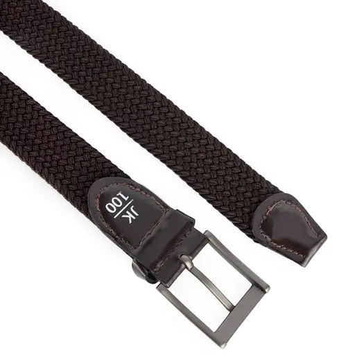 Ремень-резинка мужской JK-35002 (110 см) коричневый плетеный - фото 3