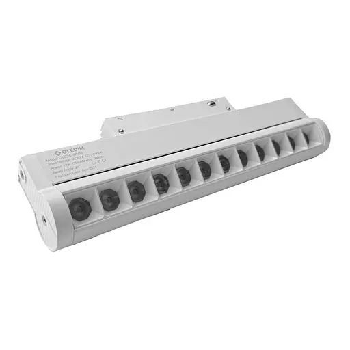 Магнитный трековый светильник поворотный белый OLEDIM OL225 12W 4000k - фото 1