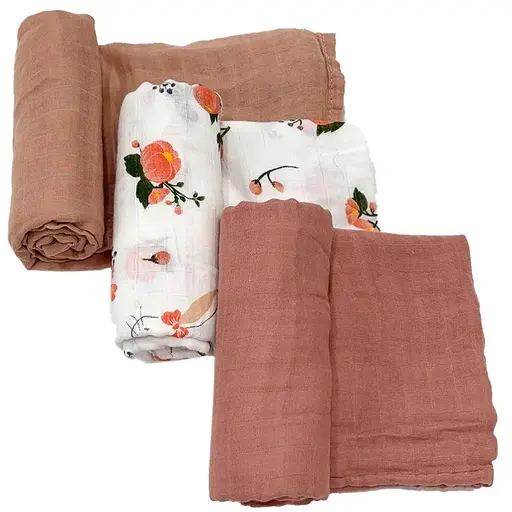 Набор органических пеленок Lovely Svi 3 шт – мягкие, дышащие, размер ХL-110 x 115 см.