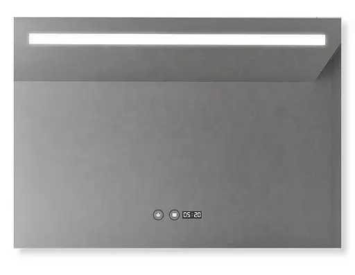 Дзеркало Dusel DE-M3021 80x65 з годинником, Білий - фото 4