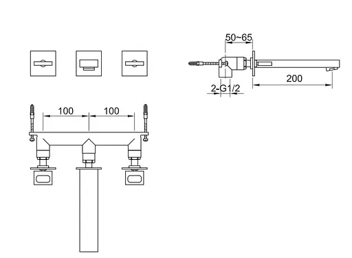 Смеситель для умывальника Kohlman Nexen хром + Box скрытого монтажа QW193U-20 Хром - фото 2
