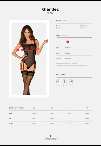 Боді Obsessive Glandez XL/2XL чорний - фото 7