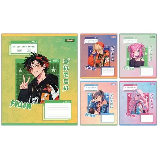 Зошит учнівський "Follow Anime" 1B 768121 12 аркушів 1 шт. в асортименті - фото 1