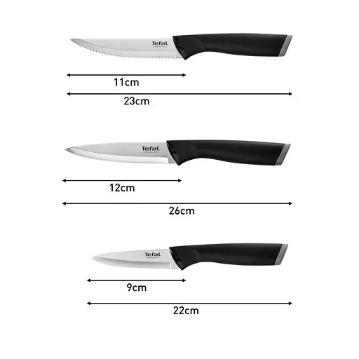 Tefal Набір ножів Essential, 3шт, нержавіюча сталь, пластик, чорний., нержавіюча сталь, пластик - фото 8