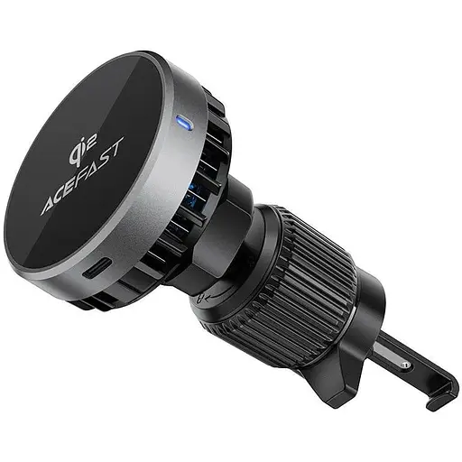 Автодержатель для телефона с БЗП Acefast D40 Qi2 Magnetic Wireless Charging car holder with Ice Cooling for air серый - фото 1