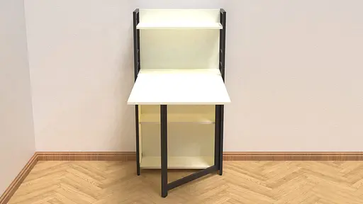 Стол книга с этажеркой Практик 1 Ferrum-decor 1200x640x990 Черный металл ДСП Белое 16 мм (FRD-104611) - фото 3