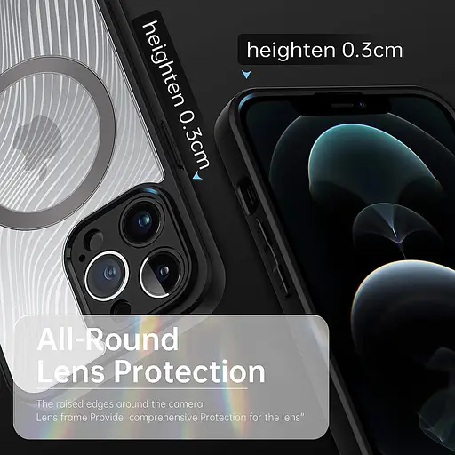 Чохол Tussvie для мобільного телефону iPhone 12 Pro, сумісний з MagSafe, протиударний чохол проти подряпин, напівпрозорий матовий - фото 6