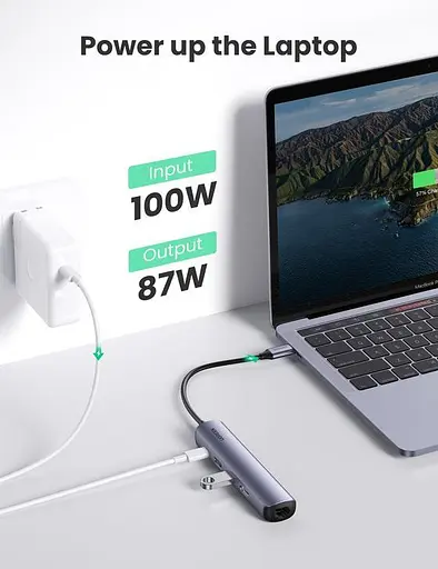 Usb розгалужувач хаб Ugreen CM418 Usb-C to 2xUsb 3.0+HDMI+RJ45 Ethernet Adapter+PD (10919) - фото 5