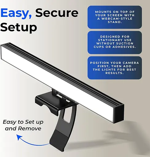 Освещение для видеоконференций HumanCentric: свет для веб-камеры для передачи, светодиодный монитор и свет для ноутбука - фото 5