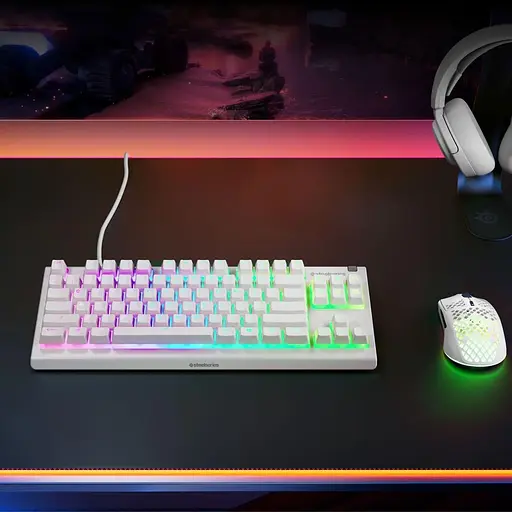 Клавиатура SteelSeries Apex 3 TKL UA White (64819) - фото 6