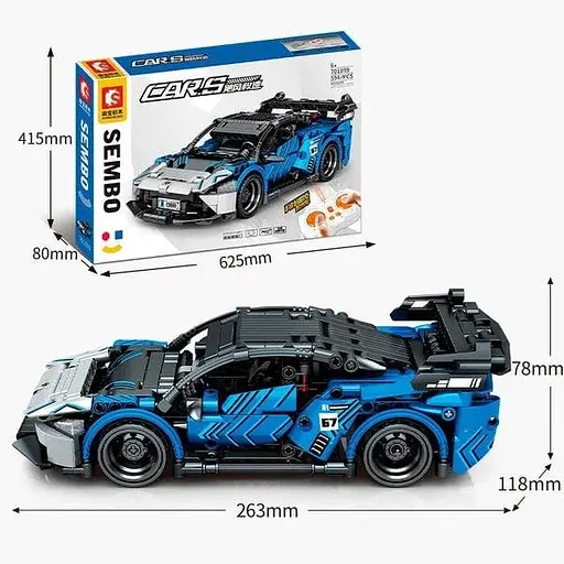 Конструктор Sembo Block McLaren Senna GTR на радиоуправлении, 594 деталей (701899) - фото 2