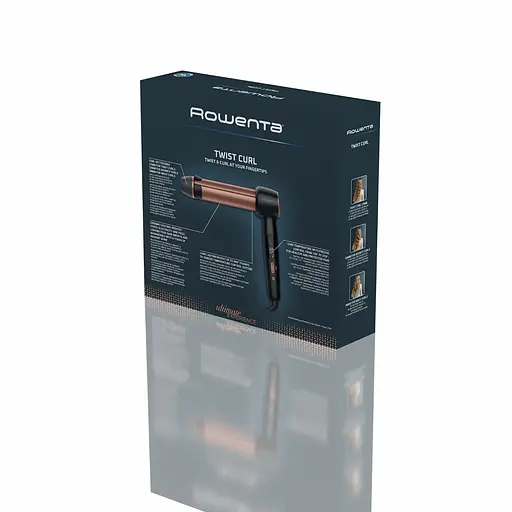 Стайлер Rowenta Twist Curl, автоматический, температурных режимов 4, 150C–210С, керамика, перчатка и термоподкладка, черно-золотой - фото 8