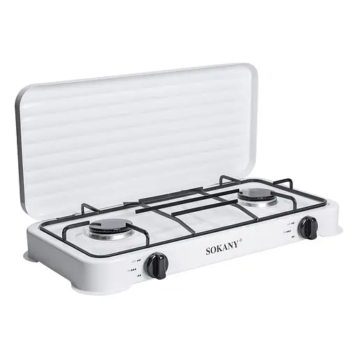 Настільна газова плита Sokany SK-6002W 2 конфорки 4.4 кВт під балонний газ для Білий - фото 3