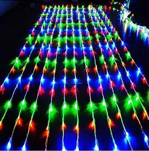 Гирлянда штора Водопад 720 led 3х3м (прозрачный провод, 15 нитей) Мультицвет - фото 4