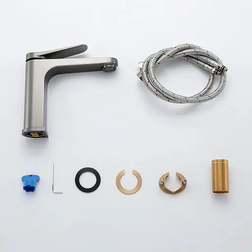 Змішувач для умивальника збройована сталь Gappo G1010-9 Графитовый хром - фото 3