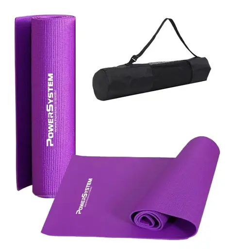 Коврик для йоги и фитнеса Power System PS-4014 PVC Fitness-Yoga Mat Purple (173x61x0.6) (PS-4014_Purple) - фото 1