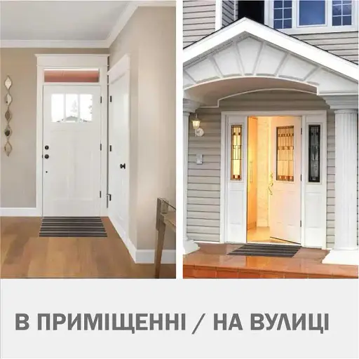 Дверний килимок Lovely Svi з петлевою щетиною розміром 40 x 60 для внутрішнього зовнішнього входу - Сірий (41022) - фото 5