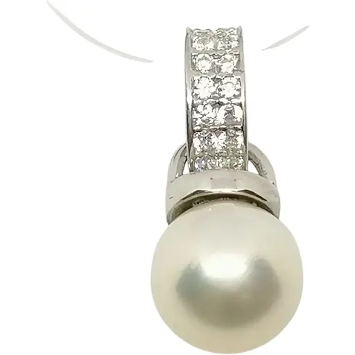Срібна підвіска Qvaliz з перлами і фіанітами. 90300333-10/3