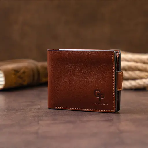 Мужской кожаный портмоне Grande Pelle 11х9х2 см acs0026387 - фото 7