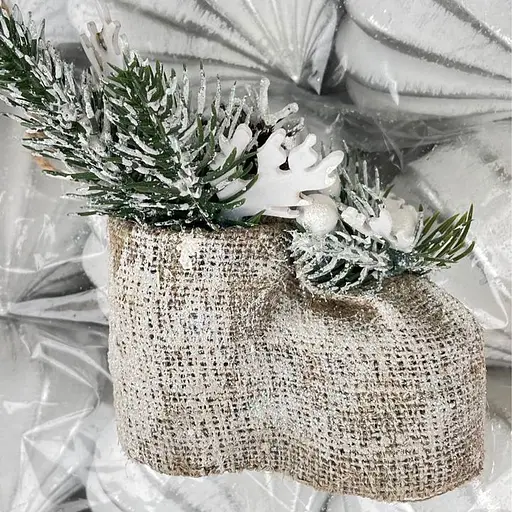 Новогодняя подвеска из мешковины Dashuri Башмачок 7x11x12 см 291230 - фото 2