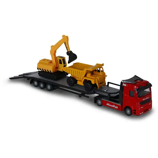 Ігровий набір TechnoDrive Автоперевізник: автоперевізник, самоскид, екскаватор, аксесуари (541757.270) - фото 9