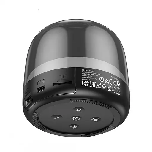 Портативна bluetooth колонка Hoco DS62 з LED підсвічуванням чорний - фото 6