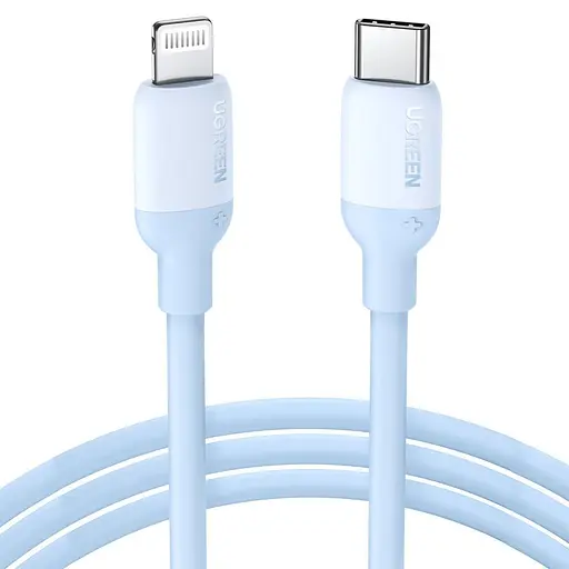 Кабель Ugreen US387 USB-C to Lightning Silicone Cable 1 м Navy блакитний (20313) - фото 1
