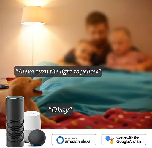 WiFi Розумні лампочки LED B22 Bayonet Music Sync RGBCW Зміна кольору Темна тепла/прохолодна лампочка, сумісна з ярликами Google - фото 2