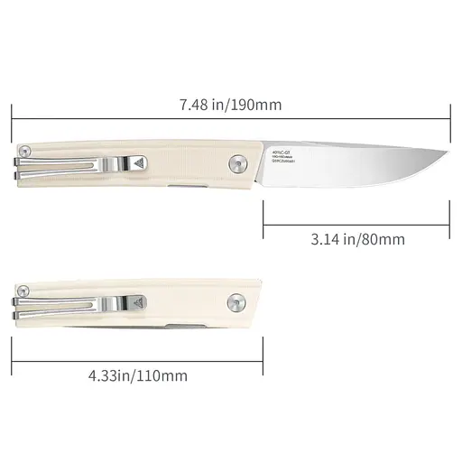 Ніж складаний SRM Gent 401LC-GT, білий - фото 12