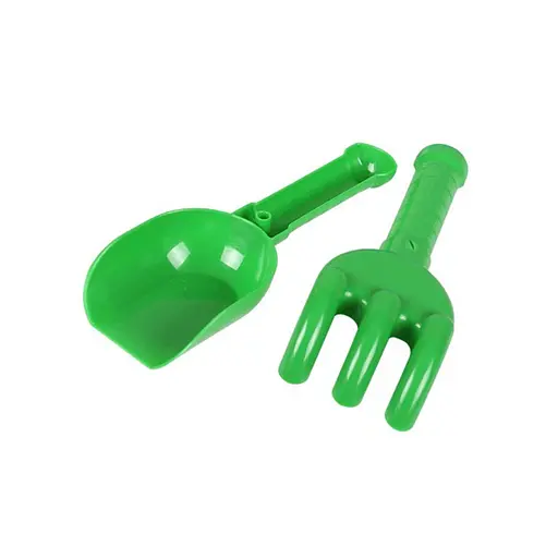 Дитячий іграшковий набір "Лопатка+грабельки" ТехноК 2865TXK Зелений - фото 1